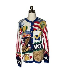 Signatures Northern Isles Uncle Sam Patriotic Sweater American Vote Ladies M